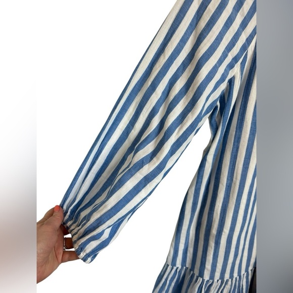 Vineyard Vines Blue White Striped Double Gauze Nautical Dress 100% Cotton Small - Picture 6 of 10